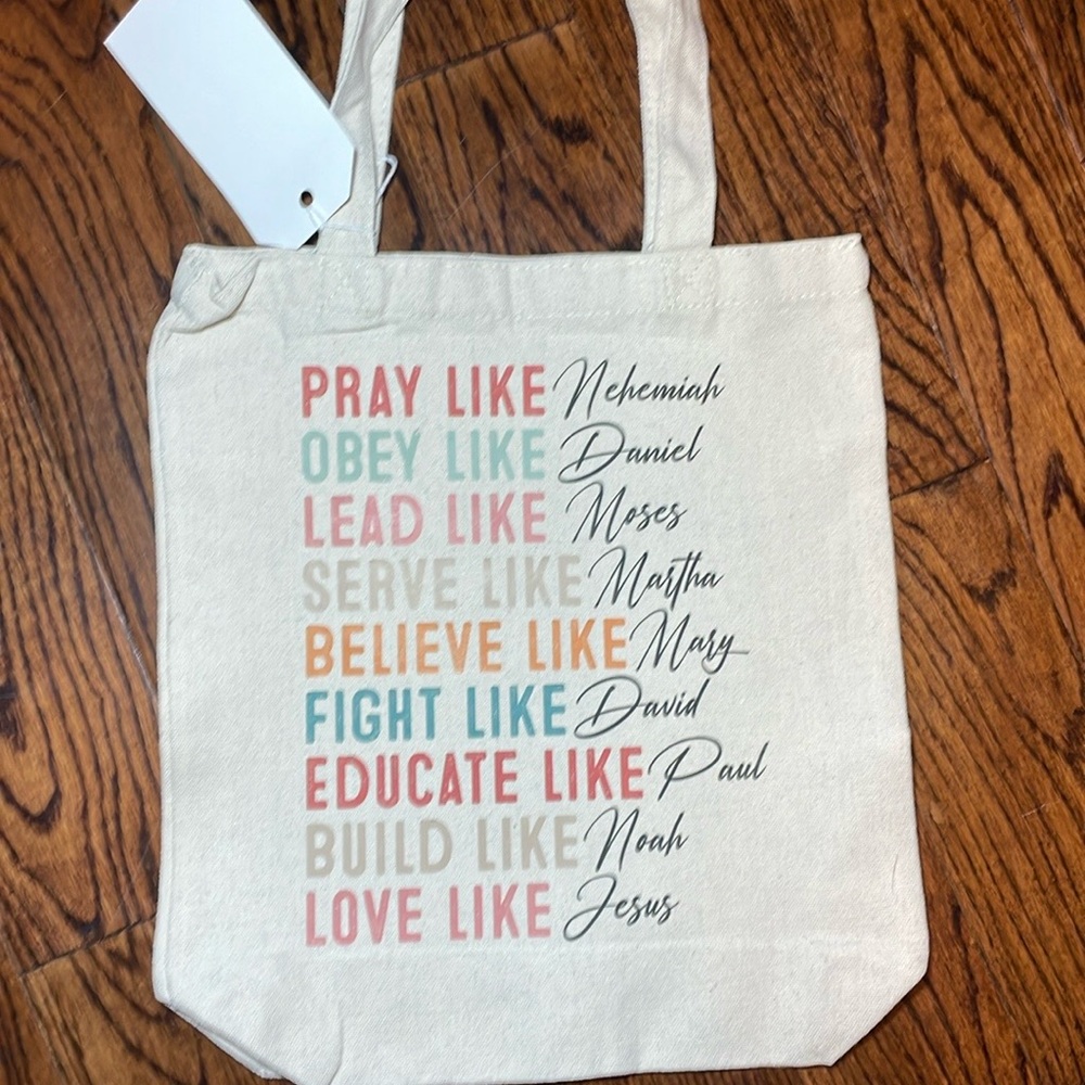 Inspirational Cream Tote Bag | Faith | Bible Bag